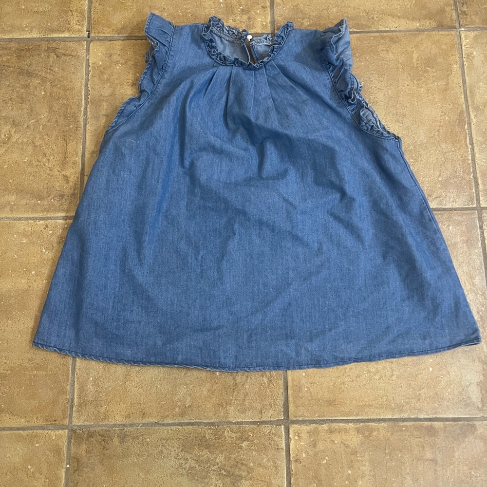 Blue Denim Sleeveless Top- medium